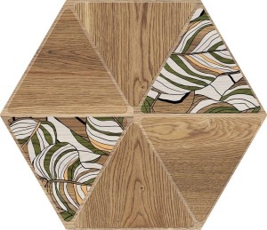 ITT Tropical Honey Matt 23x27 hexagonale Fliesen mit Blumenmuster