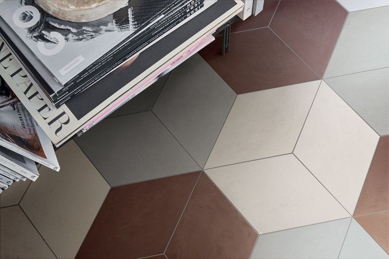 Marca Corona Ossidi Grigio Rombo 18,7x32,4 F149 płytki gresowe betonowe romby 143695