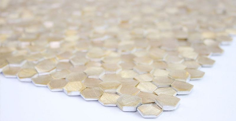 Mozaika Metalowa Szczotkowana Gravity Heksagonalna 3D Złota 30,7x30,1 103607