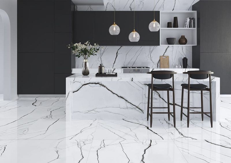 Magnifica Marquina Blanco 80x160 płytki gresowe marmurowe 105852