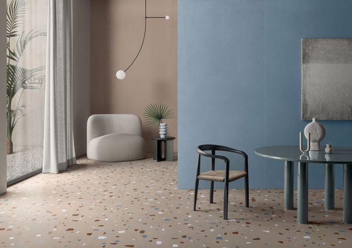 Italgraniti Nuances Cipria Coccio StrideUp 80x80 płytki gresowe imitujące lastryko 134261