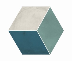 Marca Corona Terra Kunst Rombo Ozean/Himmel Sechseck 25x21,6 I412 Hexagonfliesen