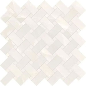 Emil Ceramica Tele Di Marmo Onyx Intrecci Onyx Ivory Silktech 30 x 30 cm Mosaik EKZK, Weiß