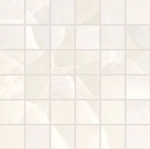 Emil Ceramica Onyx Mosaik 5x5 cm Ivory Silktech 30 x 30 cm Mosaik EKYU, weiß