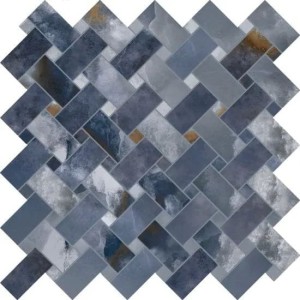 Emil Ceramica Tele Di Marmo Onyx Intrecci Onyx Blue Vollpoliert 30 x 30 cm Mosaik EKZT, Blau