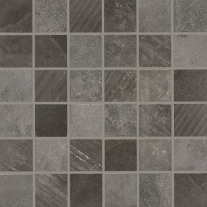 Quintessenza Superfici20 Mosaico Mix Antrazit - 20 x 20 cm Gresmosaik SVN404M, antrazitfarbige Mischung