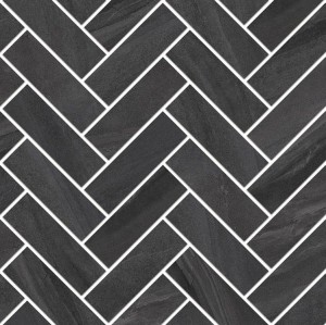 Imola Ceramica Lime-Rock Nero 28,5 x 32 cm - natürliche, matte Gres-Mosaikfliese MK.LMRCK N