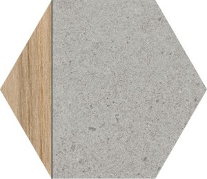 Vives Seine Hexagon Ligard Grau 23x26,6 cm Fliesen Mosaik Feinsteinzeug