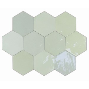 Wow Zellige Hexa Mint Fliesen 10,8x12,4 cm / 0,382 m²