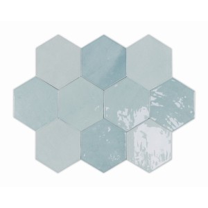 Wow Zellige Hexa Aqua Fliesen 10,8x12,4 cm /0,382m2/