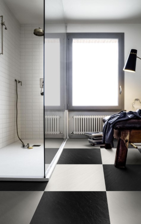 Płytki gresowe naturalny kamień ekri Marazzi Mystone Lavagna Bianco M1F9 75x75 37323