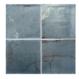 Wow Enso Kintsugi Blau 12,5x12,5 cm / 36 Stück