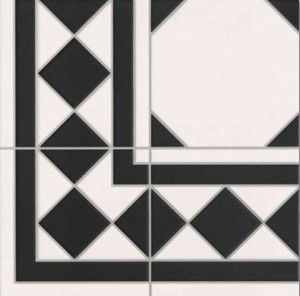 Realonda Oxford Schwarz Ecke 33x33 Fliese Boden