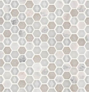 Mosaik L'Antic Aura Hexagon Weiß 29x30x0,8 cm