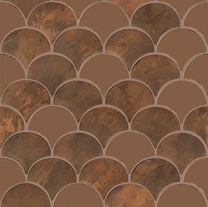 Mosaikfliese L'Antic Drop Kupfer gebürstet 29,6x29,5x0,8 cm