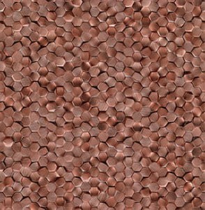 Mosaikplatten aus Metall L'Antic Gravity Aluminium 3D Sechseck Kupfer 30,1 x 30,7 x 0,6 cm