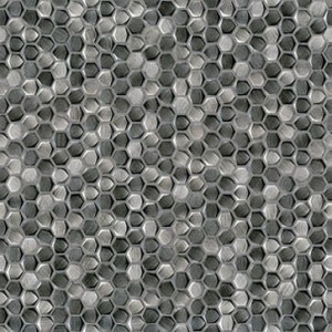 L'Antic Gravity Aluminium Hexagon Mosaikfliesen aus Metall Titan 30,4x30,7x0,4 cm