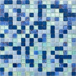 Glasmosaik L'Antic Water Sea Supreme 29,6x29,6x0,4 cm