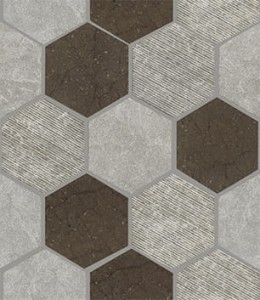 Mosaikstein L'Antic World Hexagon Tex Braun 29,9x25,9x0,8 cm