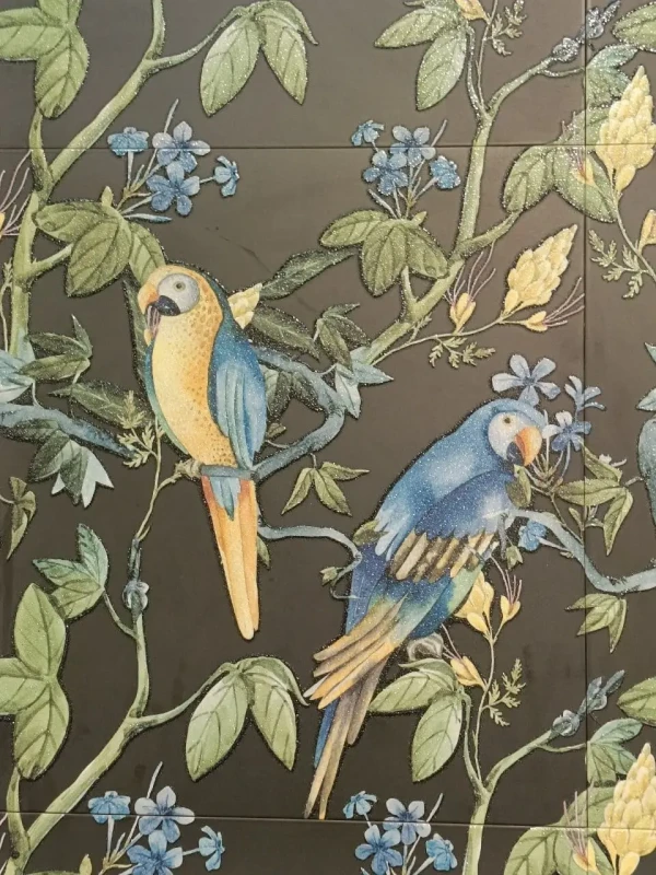 Mural-gresowy-Eden-Dark-papuga-i-dzungla-6-elem.-mat-120x180 .webp