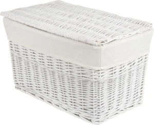 Weißer gefütterter Weidenkorb Koschoplotka 58x43x35h