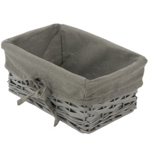 Wickelkorb Koszoplotka grau mit Polsterung 27x17x11h