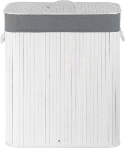 Bambus-Wäschekorb mit Polsterung Koszoplotka weiß 52x32x63h