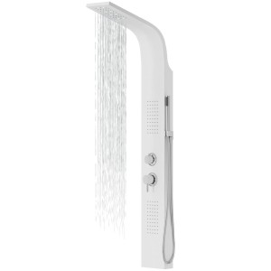 Corsan ALTO Duschpanel Mischbatterie Weiß mit LED-Regenschauer