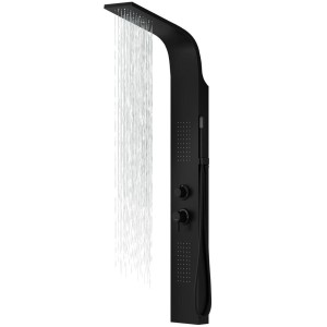 Corsan ALTO Duschpaneel mit schwarzem Mischbatterie und LED-Handbrause