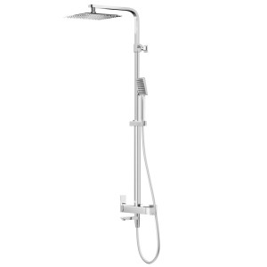 Duscheset Corsan ANGO - 25 cm Regenbrause mit drehbarem Auslauf in Chrom
