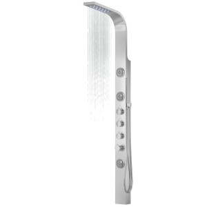 Corsan SNAKE Duschpaneel mit Thermostat, Edelstahl, Regenbrause und LED