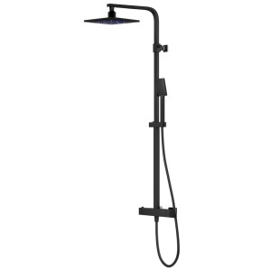 Thermostat-Duschset Corsan ANGO mit LED-Regendusche Schwarz