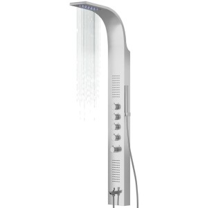 Corsan SAMSARA Duschpanel Thermostat Edelstahl gebürstet Regenbrause LED