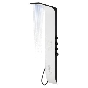 Duschelement Corsan DUO Mischbatterie Weiß-Schwarz mit LED-Regendusche