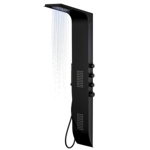 Corsan DUO Duschpaneel mit schwarzem Mischventil und LED-Regendusche