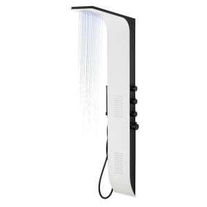 Corsan DUO Thermostat Duschpaneel Weiß-Schwarz mit LED Regendusche