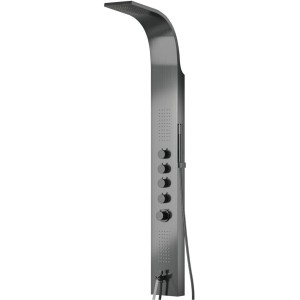 Duschtasse Corsan SAMSARA Mischbatterie Edelstahl GunMetal Auslauf
