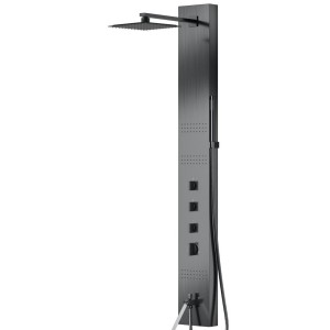 Corsan NEO Duschpaneel Mischbatterie Edelstahl GunMetal Auslauf