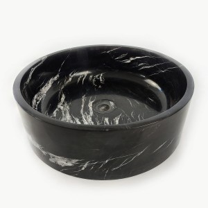 Polierte schwarze Marm washbasin Black Silk 40,6x40,6x12,7 cm