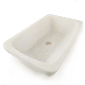 Marmorwaschbecken Weiß Bianco Neve Satin 12x30x50 cm