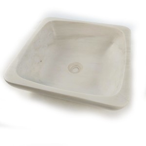 Marmorwaschbecken Weiß Glacier White poliert 40,6x40,6x12,7 cm