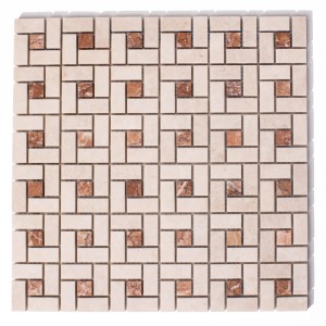 Mosaik Marmor Schachbrett Beige Crystallino 30,5x30,5x1cm