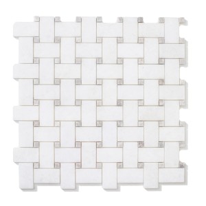 Mosaikmarmor Schachbrett Bianco Neve 30,5x30,5x1cm