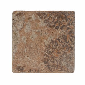 Antike Rouge graue-rosa Travertinplatte 10x10x1 cm gehämmert