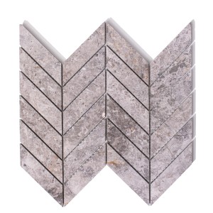 Marmormosaik Chevron Tundra Blau 24,1x29,1