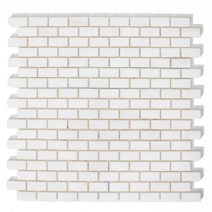Mosaikafliesen Marmor Ziegel Brick Bone Glacier White 30,5x30,5
