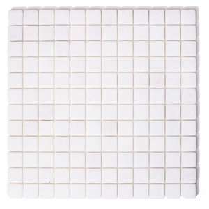 Mosaik Marmor weiß gehämmert Bianco Neve 30,5x30,5x1cm