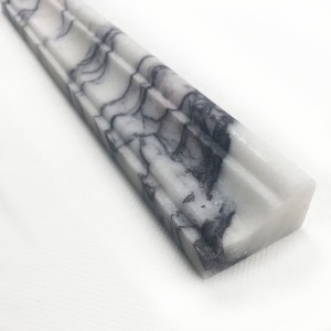 Weißer Marmorkornice Lilac 4,5x30,5 cm satinierter Sockel-Gypsum
