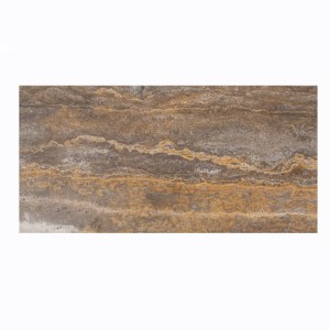 Graue Satin-Travertinfliese Silver Brown 30,5x61x1,25 cm