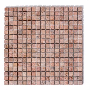 Mosaikatravertin rosa Antique Rouge satin 31,1x31,1x1cm
